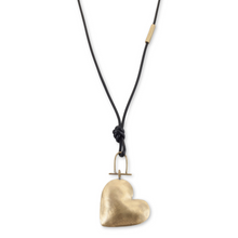 טען תמונה למציג הגלריה, Puffed Heart Pendant On Cotton Cord
