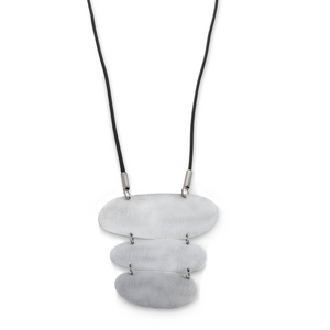 Aluminum Triad Ellipse Necklace