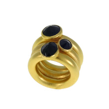 Load image into Gallery viewer, Set Of 3 Bagel Rings With Onyx
